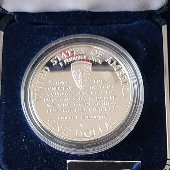 WW II 50th Anniversary Silver Dollar Coin - Proof - Picture 3 of 6